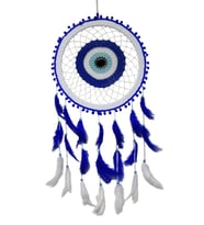 Evil Eye Nazar Boncuğu Dream Catcher - Tüylü Duvar Dekoru Koruma ve Şans Getiren