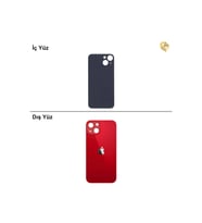 iPhone 13 mini Kırmızı Renk Arka Kapak Arka Cam Batarya Kapağı Lazer Kesim Kapak Pil Kapağı