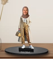 Kişiye Özel Tesettürlü Kadın Arkadaş Tasarımlı Karikatür Biblo  262