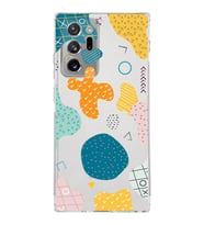 Samsung Galaxy Note 20 Ultra Kamera Korumalı Kapak Geometrik Şekiller Tasarımlı  Şeffaf Kılıf
