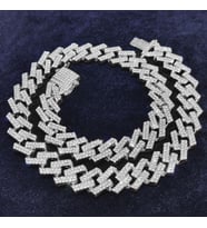Chavin 15 mm. Gri Kalın 45 cm. Taşlı Alloy Kadın Zincir eu79by