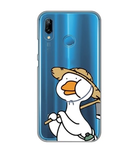 Huawei P20 Lite Uyumlu Ördek Desenli Şeffaf Telefon Kılıfı