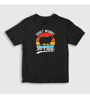 Presmono Unisex Çocuk Siyah Don't Worry Be Capy Capybara T-Shirt 489848tt