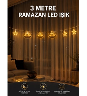 3 Metre Ramazan Led Saçak Işık Ev İçi Dekoratif Aydınlatma