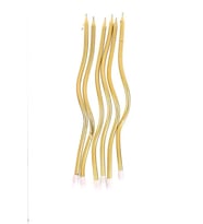 6 LI KIVRIMLI GOLD MUM 16CM Pasta Mumu Spiral Kıvrık Mum