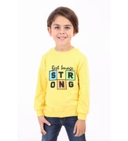 Toontoy Erkek Çocuk Baskılı Sweatshirt (Sarı)