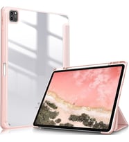 Apple iPad Pro 11inç M4/M5 Kılıf Grafiti Şeffaf Kalem Bölmeli 2024/2025 (Rose)