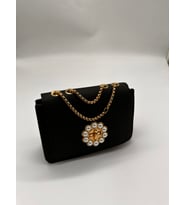 Klasik Casual Leopar  Kadın El Çantası (Siyah)