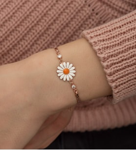 925 Ayar Rose Papatya Kadın Gümüş Bileklik
