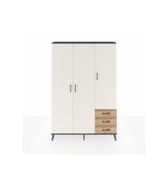 Arges Dolap 6 Raflı 3 Çekmeceli Tek Askılı 132x30x195 Antrasit-Aytaşı/Çam