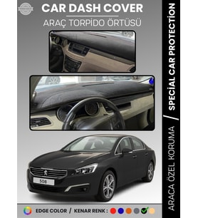 PEUGEOT 508 (2011-2018) Torpido Örtüsü Ön Göğüs Koruma Torpido Koruma Birebir Uyum Kaymaz Özel Kesim