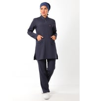 Soft Likralı Tesettür Forma Takım İki Çıtçıt - 6417 Füme