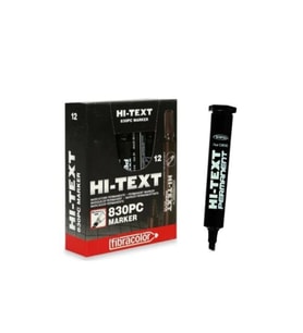 Hi-Text Markör Yuvarlak Uçlu Siyah 830PB (12 Li Paket)