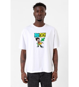 Teen Titans Go Robin Beyaz Erkek Oversize Tshirt