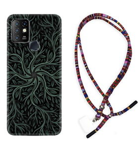 INFINIX Hot 8 9 10 11S Hot 10 Play 10T Kılıf Boyun Asklı Rasta Silikon Sarmaşıklar 1675
