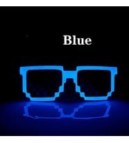 Mavi Led Parti Gözlüğü Led Işıklı Pilli Yılbaşı Düğün Eğlence UV400 neon parti gözlüğü HJ-LPG-02