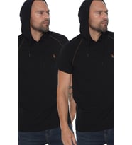Dewberry Erkek Pamuklu Kapüşonlu Tişört 2'li Set Siyah-Siyah T8570 Günlük Giyim, T-Shirt, Hafta Sonu Kombini