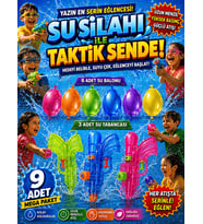 hknova 6 Paket Su Balonu + 3 Adet Su Tabancası Parti Doğum Günü Eğlence Baby Shower Karışık Renkli Şaka ve Aktivite Seti