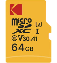 Micro SD kart 64 GB, anahtar, Gopro, dron, akıllı telefonlar, microSDXC UHS-I bellek çubuğu - 100 MB/s'ye kadar, 4K UHD video, A1, U3, sınıf 10