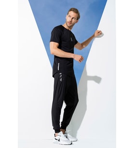 2'li Reflektör Baskı T-shirt Siyah Jogger Takım