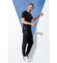 2'li Reflektör Baskı T-shirt Siyah Jogger Takım