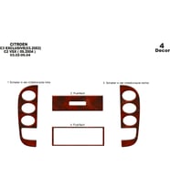 Meriç® Citroen C2 / C3 Ön Torpido Kaplama Maun 4 Parça 2002-2004 (Maun)