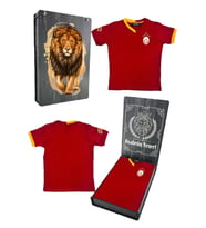 Galatasaray Orijinal Lisanslı 5 Yıldızlı Kırmızı Basic Çocuk T-shirt Gs Aslan Baskılı He
