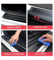Dodge Nitro İçin Uyumlu Aksesuar Oto Kapı Eşiği Sticker Karbon 4 Adet