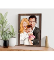 BK Gift Kişiye Özel Aile Karikatürlü 3D Ahşap Tablo-3, Aileye Hediye, Babaya Hediye, Anneye Hediye