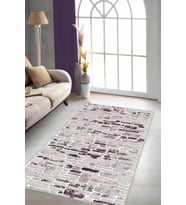 Mürdüm Taş Desenli Kaymaz Tabanlı Dekoratif Halı RO05 - 100 x 160 cm