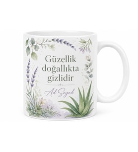 Kozmetik Doğal İçerik Anti-Aging Dermatolojik Test Temalı Porselen Kupa Bardak Hediye