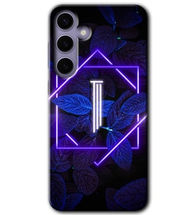 Galaxy S24 Kılıf HD Desen Baskılı Kılıf - Dark Neon Yaprak I Harfi
