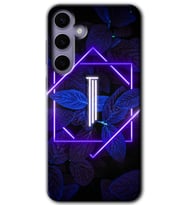 Galaxy S24 Kılıf HD Desen Baskılı Kılıf - Dark Neon Yaprak I Harfi