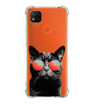 PrintiFy Xiaomi Redmi 10A Uyumlu Kedi 3 Baskılı Şeffaf Köşe Korumalı Antişok Kılıf