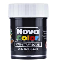 NOVA COLOR SİYAH 30 CC ŞİŞE SU BAZLI CAM BOYASI