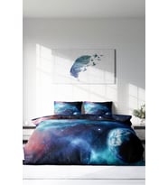 Çift Kişilik ( Lastikli Çarşaflı ) %100 Pamuk Saten Nevresim Takımı Star Night