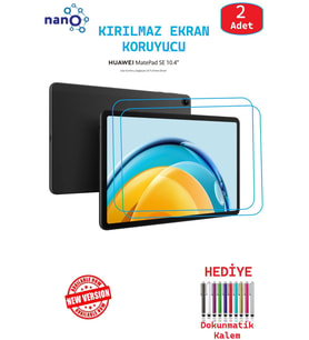 2 ADET Huawei Matepad SE 10.4" Tablet İçin Tam Uyumlu Ekran Koruyucu Cam Nano HD Esnek Kırılmaz
