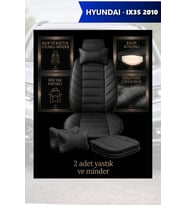 hyundai ix35 2010 Koltuk ve Kılıf uyumlu Minder Yastık Siyah Lüks 2 Minder 2 Yastık