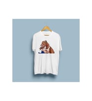 Oversize Jacob Black ve Bella / Alacakaranlık Baskılı T-shirt (Beyaz)