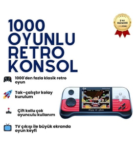 G9 1000 Oyunlu Retro Konsol – Eski Zamanların Keyfini Taşınabilir ve Kolay Kullanımda Yaşayın!