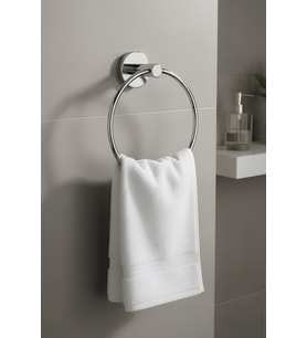 Krom Kaplama Yuvarlak 16 cm Lavabo Havluluk Askılığı