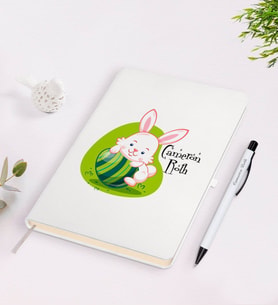 BK Gift Kişiye Özel Paskalya Bayramı Beyaz Defter ve Kalem Seti-13