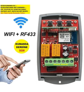DÜNYANIN HER YERİNDEN CEP TELEFON İLE GARAJ KAPISINI AÇIP KAPATAN WİFİ MODÜL (KUMANDA İLEDE AÇIP KAPATIR)