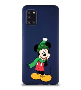 Samsung Galaxy A31 Soft Premier Kapak Mickey Mouse-G Tasarımlı Silikon Kılıf - Lacivert (Şeffaf)