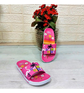 Calx 319 Pembe-Beyaz 3d Baskılı Kız Çocuk Terlik