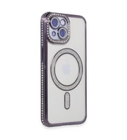 Apple İphone 13 Kılıf Joke Simli Magneticsafe Kılıf - Derin Mor
