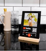 Kişiye Özel Youtube QR Kodlu Plak Siyah