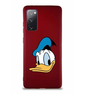 Samsung Galaxy S20 FE Soft Premier Kapak Donald Duck-B Tasarımlı Silikon Kılıf - Mürdüm (Şeffaf)
