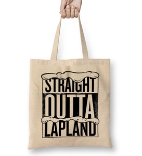 Straight Outta Lapland Christmas Bez Çanta Uzun Saplı