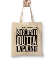 Straight Outta Lapland Christmas Bez Çanta Uzun Saplı